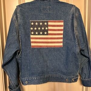 Original 1980’s vintage Ralph Loren Polo Denim Jacket w/🇺🇸 on back